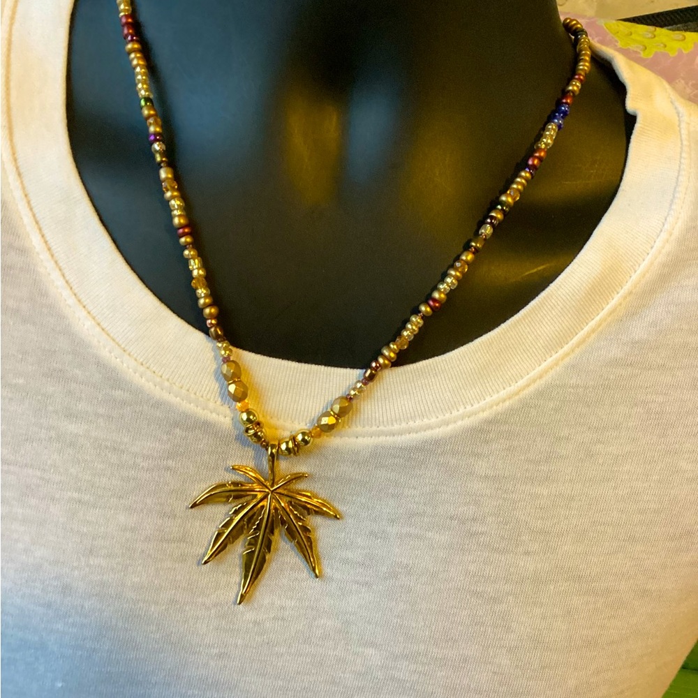 Men's Antique Gold Stainless Steel Hemp Necklace🌿💚